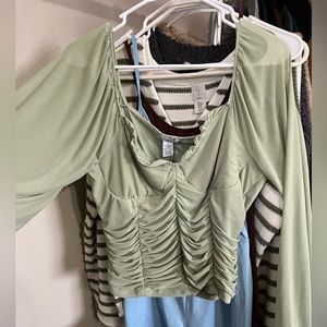 Olive green going out top long sleeve